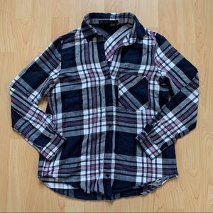 Plaid Zara Button Up Blouse Size XS